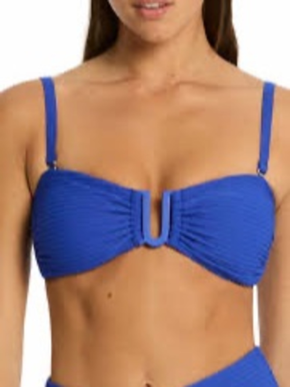 Sea level swim Bandeau Bikini Top Blue Size 8 NWT